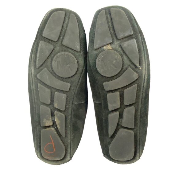 MICHAEL KORS Women Suede Flat Loafers Size 8 Black Leather Caroline Moccasins - Picture 7 of 10